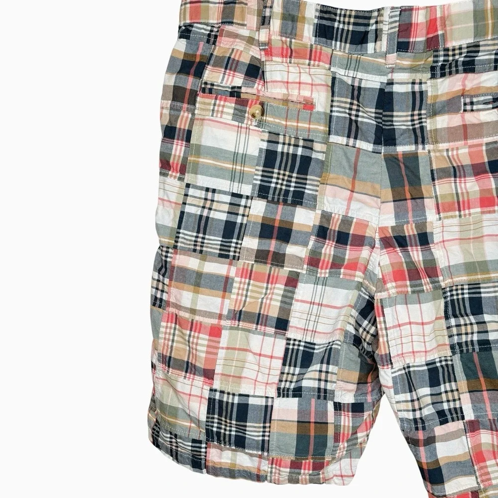 Castaway Nantucket Island Cisco Madras Patchwork Shorts 40 Preppy Plaid Cotton